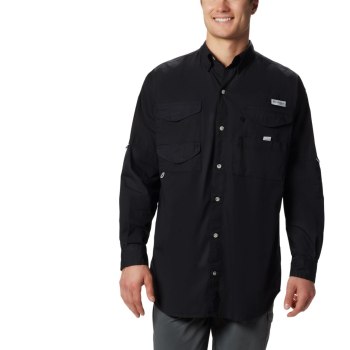 Columbia Overhemd Heren, PFG Bonehead Long Sleeve Big Zwart, 41GAVINCB